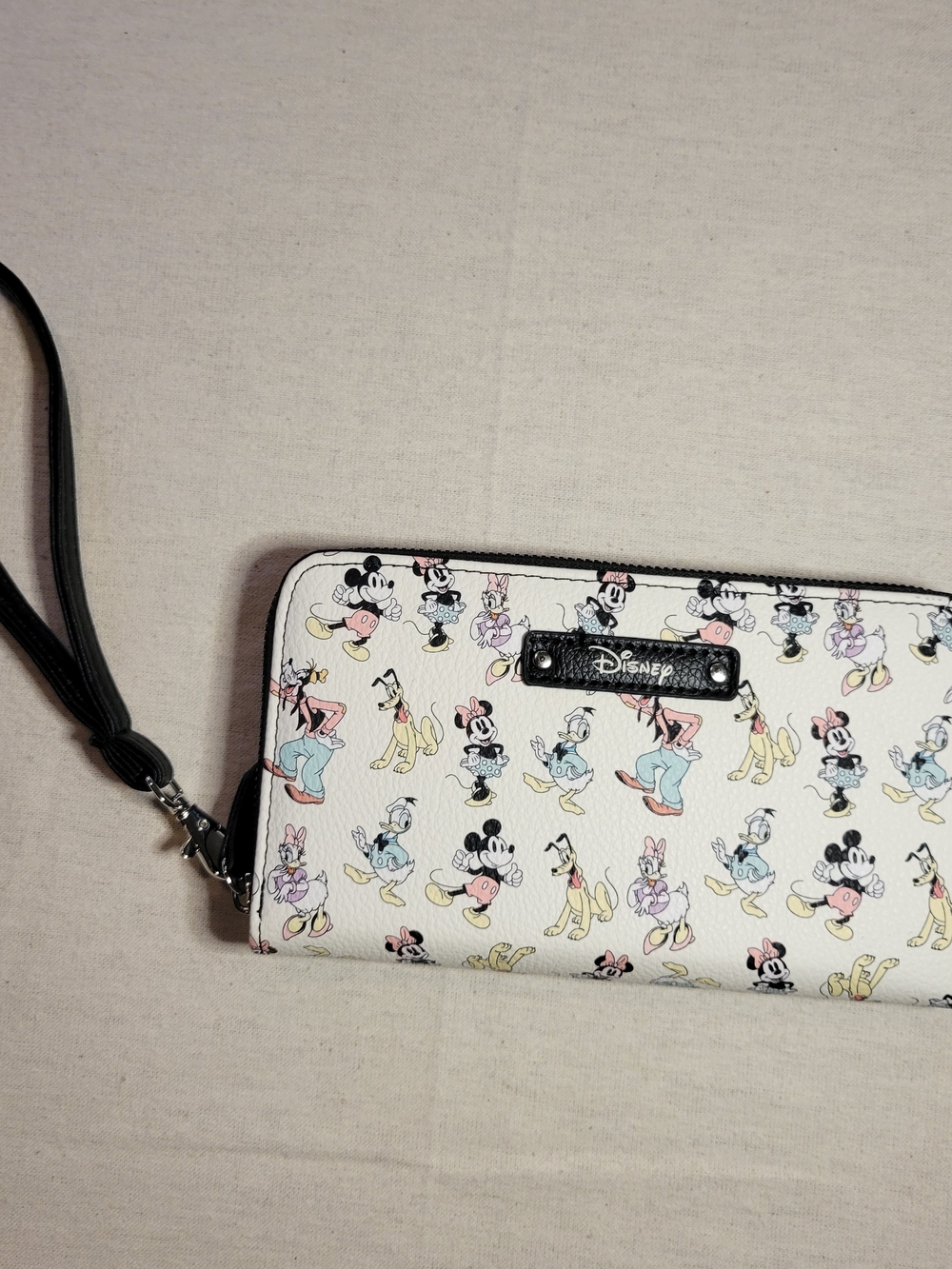 Disney Pastel Character Zip Wristlet - White with Multicolor Prints